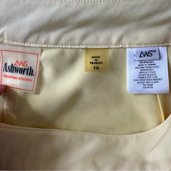ASHWORTH Butter Yellow Golf Skort Size 16, Side Pockets Performance Wear‎ - Picture 5 of 6